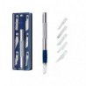 Skalpel hobby z gumowym uchwytem + 6 ostrzy