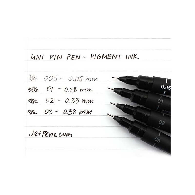 Uni Pin Pen - 02 Pigment Ink - 0.33 mm - Black Ink