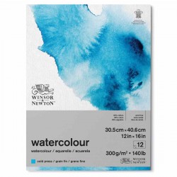 Blok akwarelowy Winsor&Newton Water Colour Paper 25% Cotton CP 300gsm 12 ark. 30.5x40.6