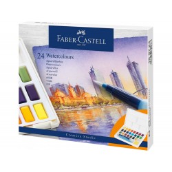 Farby akwarelowe w kosztkach 24 kol Faber Castel