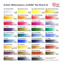 Zestaw far akwarelowych ROSA GALLERY 21kol