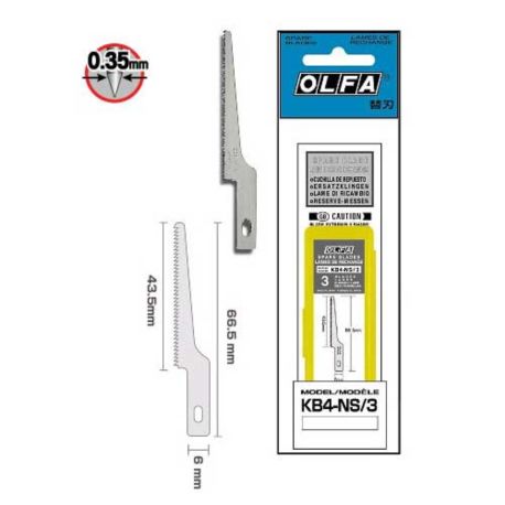 Ostrza OLFA KB4-NS/3 do noża AK4(wąska piła)